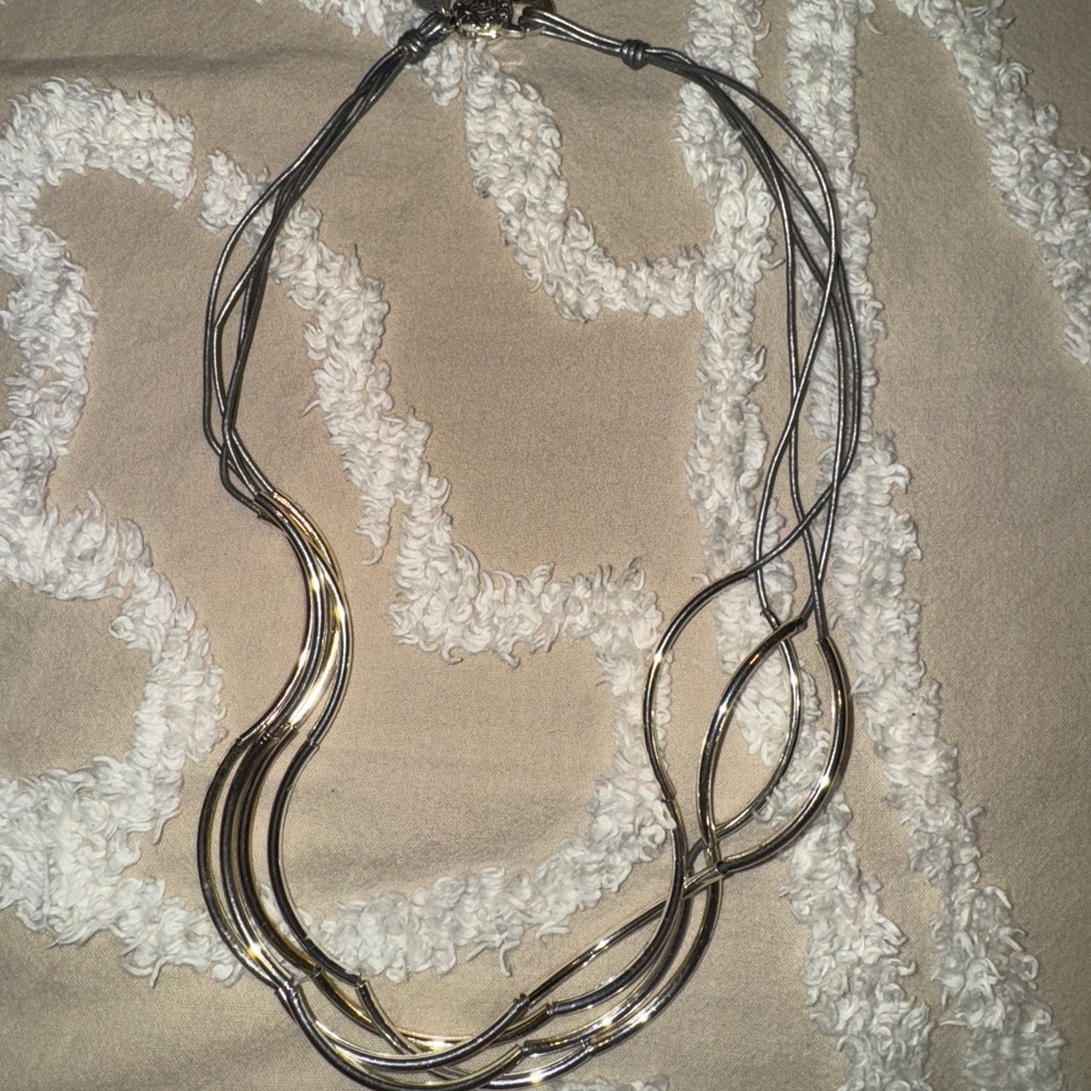 4 Strand Lizzy James Silver Leather Wrap Bracelet with Silver Crescents Classic